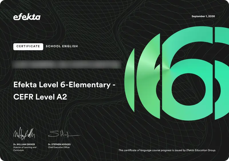 Certificado — Efekta Level 6 — CEFR C2