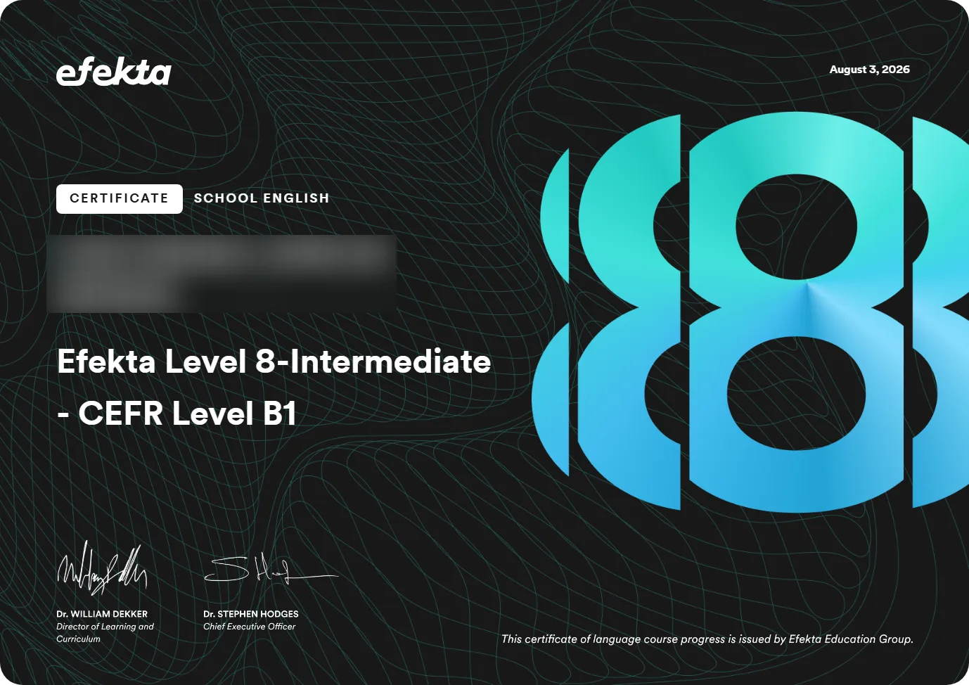 Certificado — Efekta Level 8